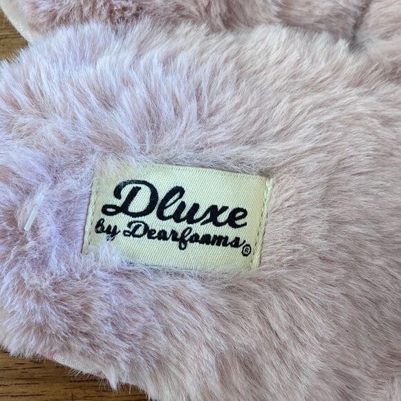 Dearfoams dluxe super mom faux fur plush slide slippers blush pink size 7-8 NWOT - Picture 5 of 10